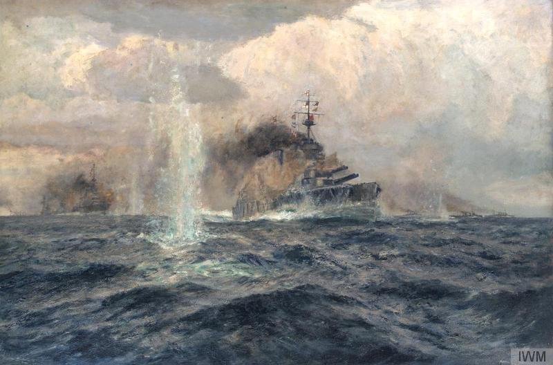 HMS Lion, the flagship of Rear Admiral David Beatty - Battle of Dogger Bank (Burgess, Arthur J W, IWM)