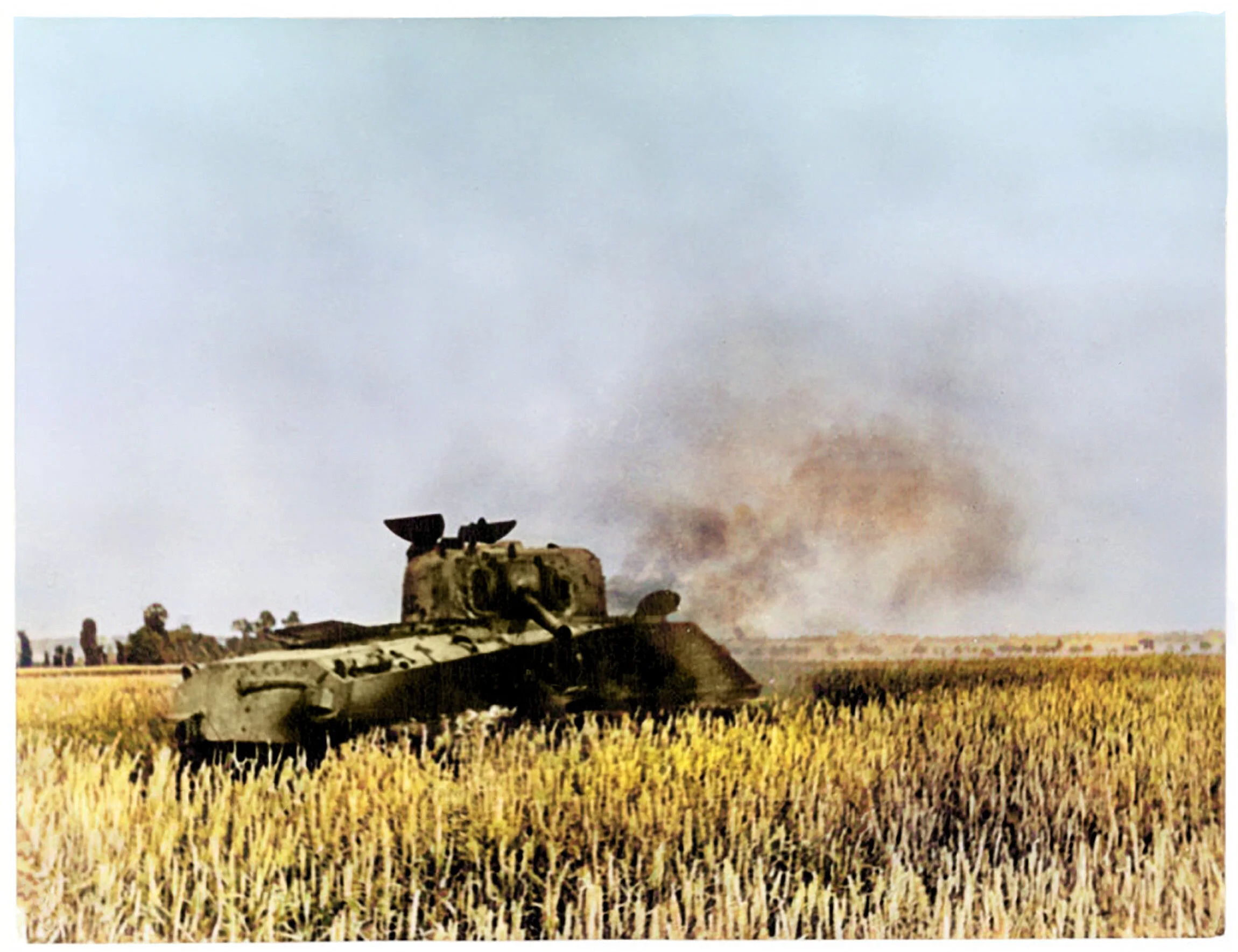Burned out Sherman Tank