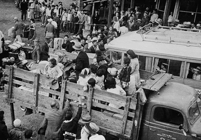 Relocation of Japanese-Canadians to internment camps in the interior of British Columbia