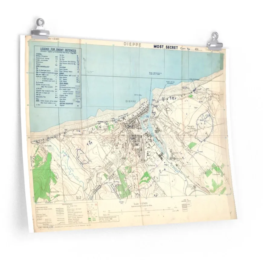 Dieppe Defensive Overprint map