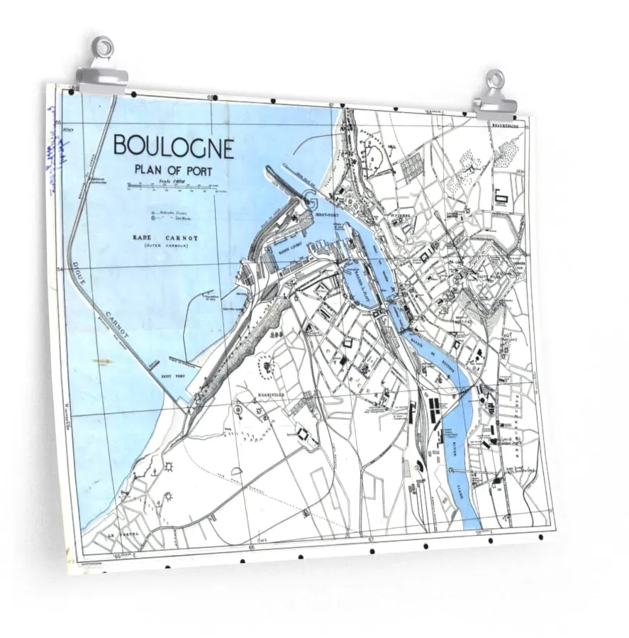 Boulogne town plan map available in the Project '44 store
