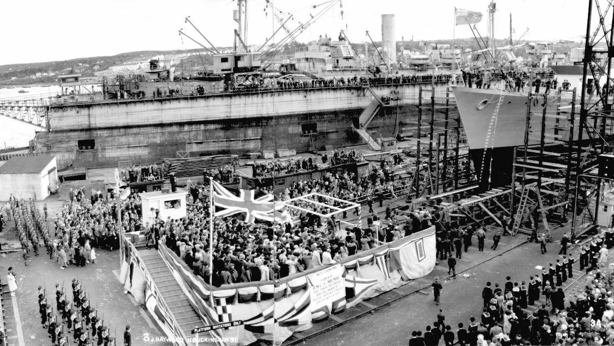 HMCS Micmac launching ceremony in Halifax, 1943